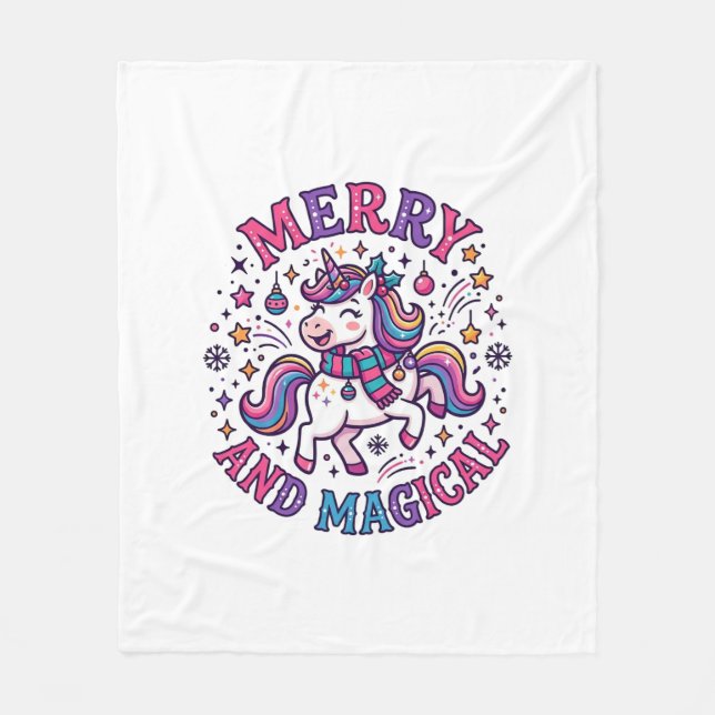 Einhorn Fröhlich und Magisch Fleecedecke (Vorderseite)