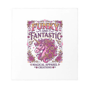 Einhorn Funky und fantastisch stilvolles Zazzle-De Notizblock