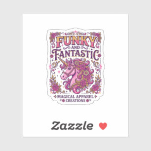 Einhorn Funky und Fantastisch Stylisch Zazzle Desi Aufkleber