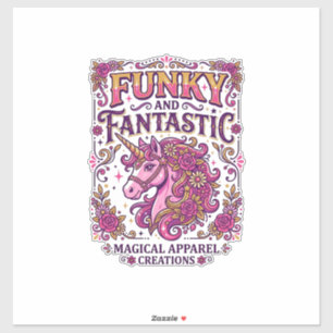 Einhorn Funky und Fantastisch Stylisches Zazzle De Aufkleber