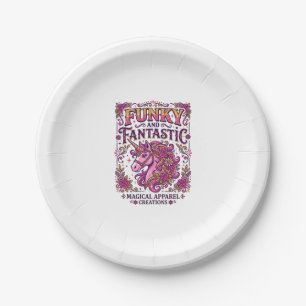 Einhorn Funky und Fantastisch Stylisches Zazzle De Pappteller