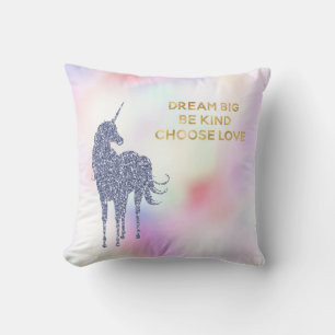 Einhorn für Lila Glitzer mit Inspiration    Kissen