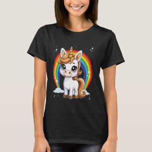 Einhorn für Mädchen Regenbogen Niedlich magisches T-Shirt