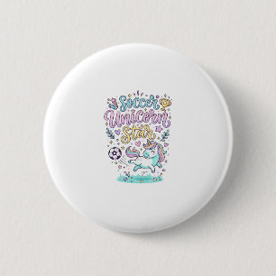 Einhorn Fußball Einhorn Stern Süß Button