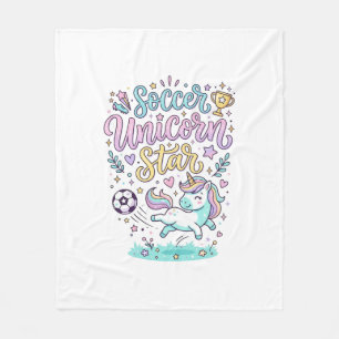 Einhorn Fußball Einhorn Stern Süß Fleecedecke