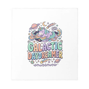 Einhorn Galactic Tagträumer Kawaii Aufkleber und T Notizblock