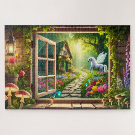 Einhorn-Garten-Fensterszene Pegasus-Geschenk