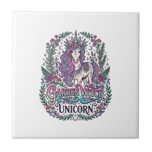 Einhorn-Garten-Hexe Einhorn Bunte Kleidung Grap Fliese