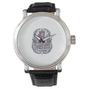 Einhorn-Garten-Hexe Einhorn Buntes Bekleidungsgrap Armbanduhr