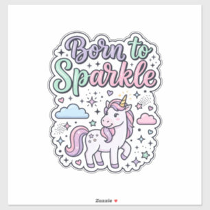 Einhorn, geboren, um Grafikdesign Merch Design zum Aufkleber