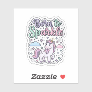 Einhorn, geboren, um Grafikdesign Merch Design zum Aufkleber