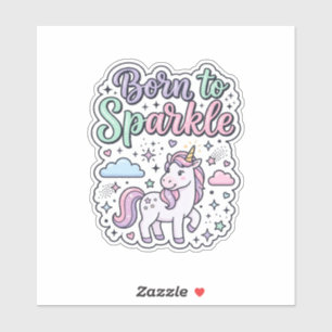 Einhorn, geboren, um Grafikdesign Merch Design zum Aufkleber