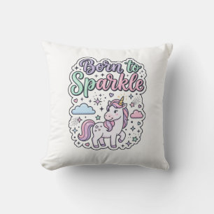 Einhorn, geboren, um Grafikdesign Merch Design zum Kissen