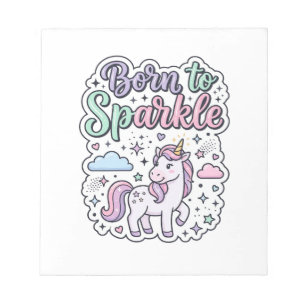 Einhorn, geboren, um Grafikdesign Merch Design zum Notizblock