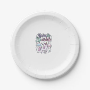 Einhorn, geboren, um Grafikdesign Merch Design zum Pappteller