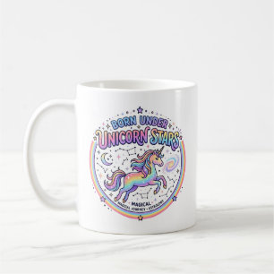 Einhorn, geboren unter Einhornsternen, lustiger Au Kaffeetasse