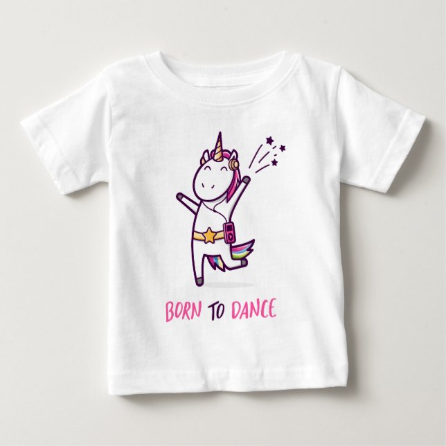 Einhorn Geboren zu tanzen Baby T-shirt (Vorderseite)