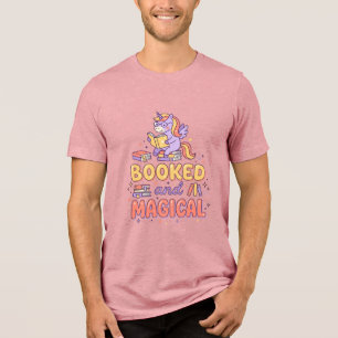 Einhorn Gebucht und Magischer Druck Fertig Weißer Tri-Blend Shirt