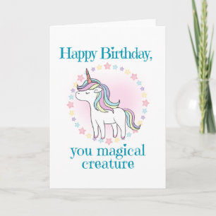 Einhorn Geburtstag für Mädchen Karte