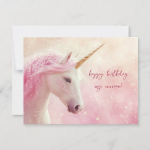 Einhorn Geburtstag Rosa Postkarte