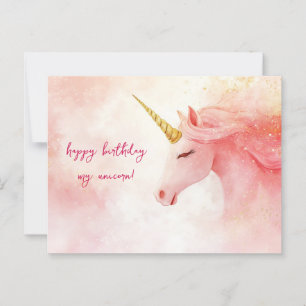 Einhorn Geburtstag Rosa Postkarte