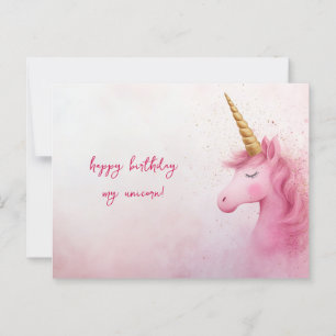 Einhorn Geburtstag Rosa Postkarte