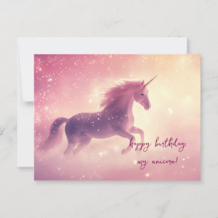Einhorn Geburtstag Rosa Postkarte