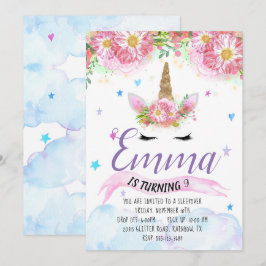 Einhorn-Geburtstags-Einladung Einladung