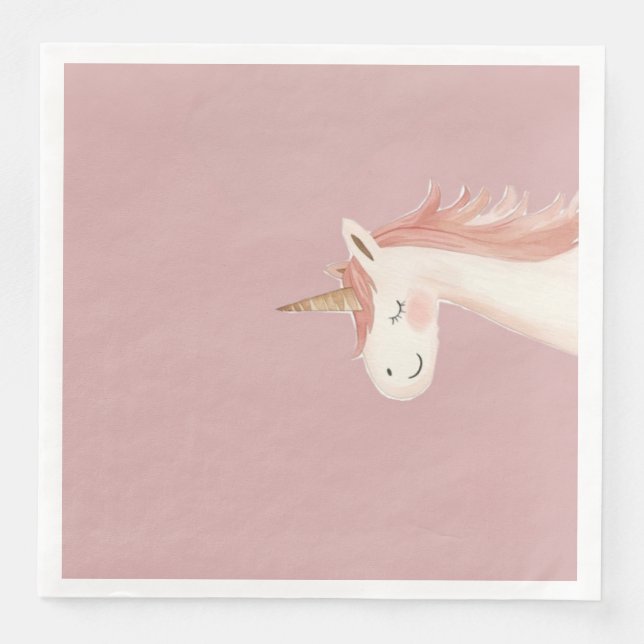 Einhorn-Geburtstags-Party-Serviette Serviette (Vorderseite)