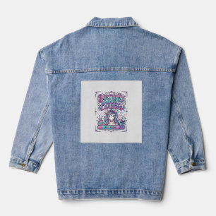 Einhorn Geburtstagsmagie Farbiger Marktplatz Wird Jeansjacke