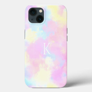 Einhorn-Gefärbte Krawatte-Farbige erste Monogramm iPhone Hülle