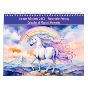 Einhorn-Geflüster – Wasserfarben-Fantasie-Kalender Kalender