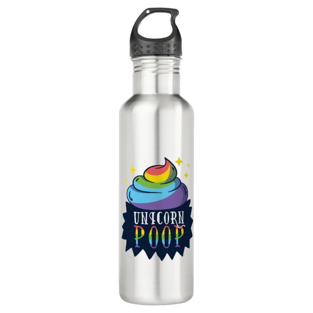 Einhorn Gekackt Edelstahlflasche (Vorderseite)