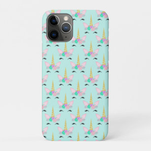 Einhorn Gesicht Pastell Helles Goldenes Horn Blume Case-Mate iPhone Hülle