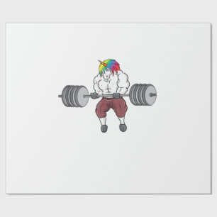 Einhorn Gewichtheben Fitness Gym Bodybuilding Tan Geschenkpapier