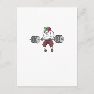 Einhorn Gewichtheben Fitness Gym Bodybuilding Tan Postkarte