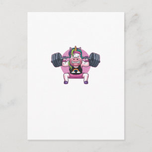 Einhorn-Gewichtheben-Kniebeugen-Fitness-Workout-Gy Postkarte