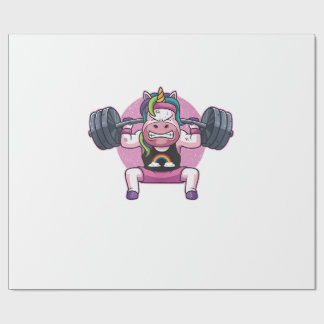 Einhorn-Gewichtheben-Kniebeugen-Fitness-Workout-Tu Geschenkpapier