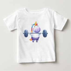 Einhorn-Gewichtheben – Lustiges starkes Einhorn fü Baby T-shirt