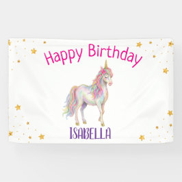 Einhorn Glitter Mädchen Geburtstag Banner