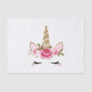 Einhorn Gold Rosa Blumen Süß Trendig Tissue-Papier Seidenpapier