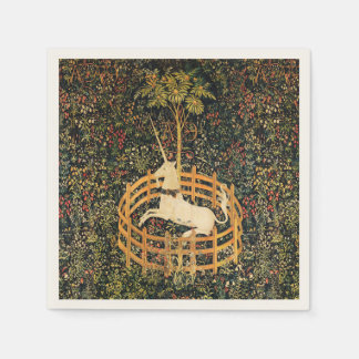 EINHORN GOTHISCHE FANTASIE BLUMEN, BLUMENMOTIVE SERVIETTE