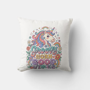 Einhorn Groovy Horn Gute Vibes Charmante POD Kunst Kissen