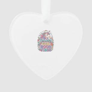 Einhorn Groovy Horn Gute Vibes Charmante POD Kunst Ornament