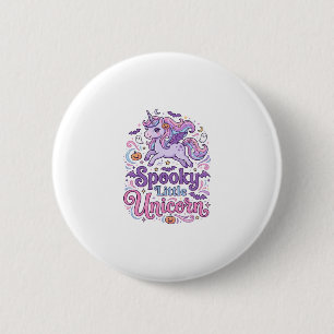 Einhorn Gruseliges Kleines Einhorn Retro-Stil-Shir Button