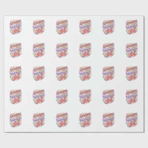 Einhorn Gruseliges Kleines Einhorn Whimsical Weiß Geschenkpapier