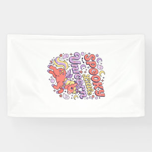 Einhorn Gruseliges kleines Einhorn Whimsical Weiße Banner