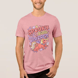 Einhorn Gruseliges kleines Einhorn Whimsical Weiße Tri-Blend Shirt