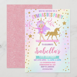 Einhorn Gymnastik Geburtstag Einladung