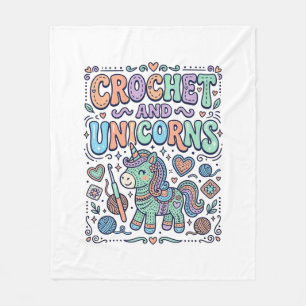 Einhorn-Häkel- und Einhörner Kawaii-Aufkleber und  Fleecedecke
